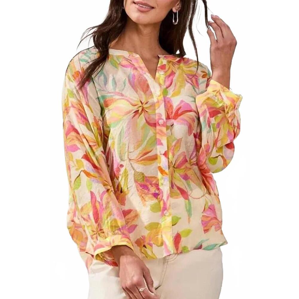 NEW TRIBAL flowy dolman sleeve blouse in yellow
